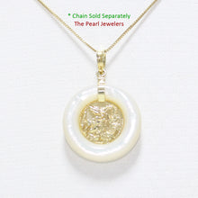 Load image into Gallery viewer, 2100080-14k-Gold-Hand-Crafted-Dragon-White-Mother-of-Pearl-Pendant-Necklace