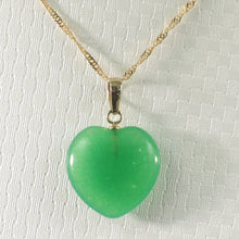 Load image into Gallery viewer, 2100093-14k-Gold-Hand-Crafted-Heart-Love-Green-Jade-Pendant-Necklace