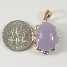 Load image into Gallery viewer, 2100102-Diamond-Lavender-Jade-14k-Yellow-Solid-Gold-Pendant-Necklace