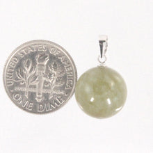 Load image into Gallery viewer, 2100115-14k-Solid-White-Gold-Round-Jade-Pendant