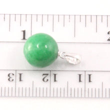 Load image into Gallery viewer, 2100118-14k-Solid-White-Gold-Round-Green-Jade-Pendant