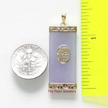 Load image into Gallery viewer, 2100212-14k-Gold-GOOD-FORTUNE-Lavender-Jade-Oriental-Pendant-Necklace