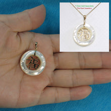 Load image into Gallery viewer, 2100240-14k-Gold-Good-Fortune-White-Mother-of-Pearl-Pendant-Necklace