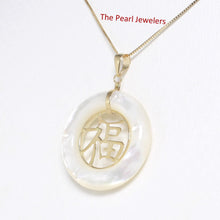 Load image into Gallery viewer, 2100240-14k-Gold-Good-Fortune-White-Mother-of-Pearl-Pendant-Necklace