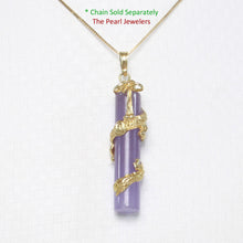 Load image into Gallery viewer, 2100272-Lavender-Jade-14k-Gold-Dragon-Totem-Column-Pendant-Necklace