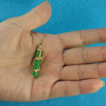 Load image into Gallery viewer, 2100273-Green-Jade-14k-Gold-Dragon-Totem-Column-Pendant-Necklace