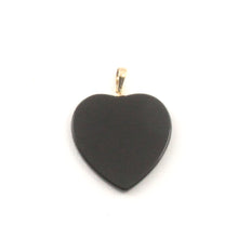 Load image into Gallery viewer, 2100311-Beautify-14k-Yellow-Gold-Bale-22mm-Flat-Plane-Love-Heart-Black-Onyx-Pendant