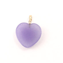 Load image into Gallery viewer, 2100312-Beautify-14k-Yellow-Gold-Bale-Cabochon-Love-Heart-Lavender-Jade-Pendant