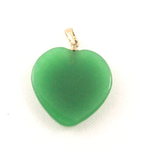 Load image into Gallery viewer, 2100313-Beautify-14k-Yellow-Gold-Bale-Cabochon-Love &amp; Heart-Green-Jade-Pendant