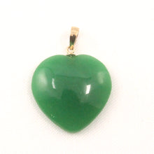 Load image into Gallery viewer, 2100313-Beautify-14k-Yellow-Gold-Bale-Cabochon-Love &amp; Heart-Green-Jade-Pendant