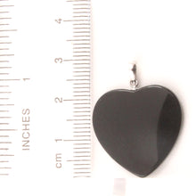 Load image into Gallery viewer, 2100316-Beautify-14k-White-Gold-Bale-22mm-Flat-Plane-Love-Heart-Black-Onyx-Pendant