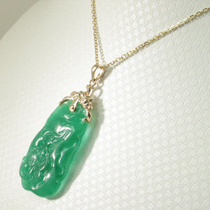 2100333-Beautiful-Hand-Carving-Both-Sides-Green-Jade-14k-Gold-Pendant-Necklace