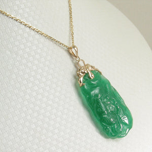 2100333-Beautiful-Hand-Carving-Both-Sides-Green-Jade-14k-Gold-Pendant-Necklace