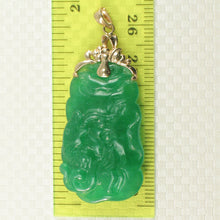 Load image into Gallery viewer, 2100333-Beautiful-Hand-Carving-Both-Sides-Green-Jade-14k-Gold-Pendant-Necklace