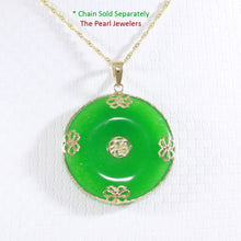 Load image into Gallery viewer, 2100403-14k-Gold-Joy-Butterflies-Disc-Green-Jade-Pendant-Necklace