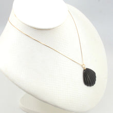 Load image into Gallery viewer, 2100541-14k-Gold-Hand-Carved-Shell-Black-Onyx-Pendant-Necklace