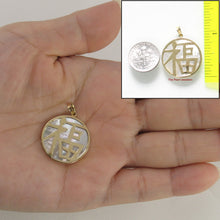 Load image into Gallery viewer, 2100730-14k-Gold-Good-Fortunes-Disc-Mother-of-Pearl-Pendant-Necklace