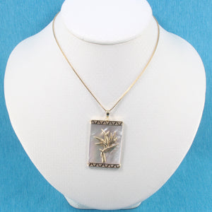 2100740-14k-Gold-Hawaiian-Bird-of-Paradise-Mother-Of-Pearl-Pendant-Necklace