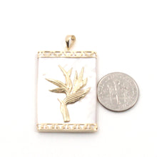 Load image into Gallery viewer, 2100740-14k-Gold-Hawaiian-Bird-of-Paradise-Mother-Of-Pearl-Pendant-Necklace