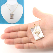 Load image into Gallery viewer, 2100740-14k-Gold-Hawaiian-Bird-of-Paradise-Mother-Of-Pearl-Pendant-Necklace