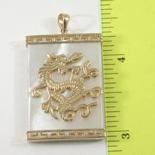 Load image into Gallery viewer, 2100770-14k-Yellow-Gold-Dragon-Greek-Key-White-Mother-of-Pearl-Pendant