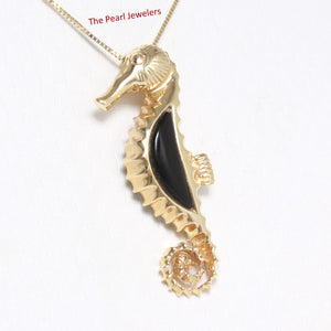 2100831-14k-Gold-Seahorse-Design-Black-Onyx-Pendant-Necklace