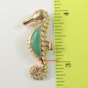 2100833-14k-Yellow-Solid-Gold-Sea-Horse-Cabochon-Green-Jade-Pendant-Necklace