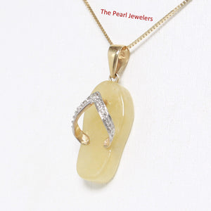 2100875-14k-Gold-Diamonds-Flip-Flop-Slipper-Yellow-Jade-Pendant-Necklace