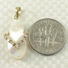 Load image into Gallery viewer, 2100878-14k-Gold-Flip-Flop-Slipper-Diamonds-Mother-of-Pearl-Pendant-Necklace