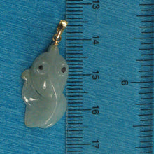 Load image into Gallery viewer, 2100886B-Natural-Jadeite-14k-Gold-Hand-Carved-Goldfish-Pendant