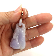 Load image into Gallery viewer, 2100912-Double-Sided-Exquisite-Carving-Rabbit-Lavender-Jadeite-Pendant