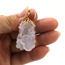 Load image into Gallery viewer, 2100913-Double-Sided-Exquisite-Carving-Lotus-Water-Lily-Jadeite-Pendant