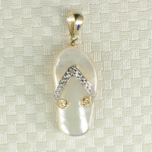 Load image into Gallery viewer, 2100950-14k-Gold-Diamond-Flip-Flop-Slipper-Mother-of-Pearl-Pendant-Necklace