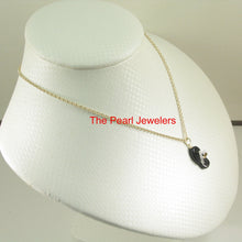 Load image into Gallery viewer, 2100951-14k-Gold-Diamond-Flip-Flop-Slipper-Black-Onyx-Pendant-Necklace