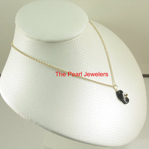 2100951-14k-Gold-Diamond-Flip-Flop-Slipper-Black-Onyx-Pendant-Necklace