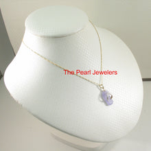 Load image into Gallery viewer, 2100952-14k-Gold-Diamond-Flip-Flop-Slipper-Lavender-Jade-Pendant-Necklace