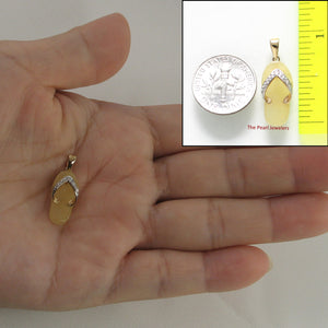 2100955-14k-Gold-Diamond-Flip-Flop-Slipper-Yellow-Jade-Pendant-Necklace