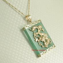 Load image into Gallery viewer, 2100983-14k-Gold-Hand-Crafted-Dragon-Green-Jade-Pendant-Necklace