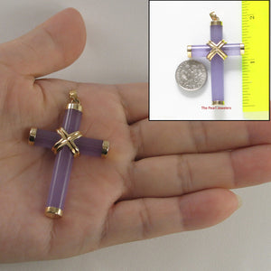 2101022-14kt-YG-Handcrafted-Cylinder-Lavender-Jade-Christian-Cross-Pendant-Necklace