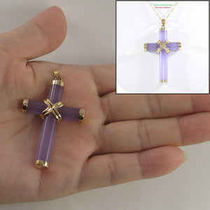 2101022-14kt-YG-Handcrafted-Cylinder-Lavender-Jade-Christian-Cross-Pendant-Necklace