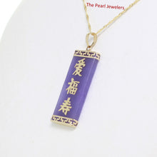 Load image into Gallery viewer, 2101032-14k-Gold-Triple-Lucky-Greek-Key-Lavender-Jade-Pendant-Necklace