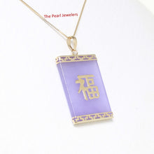 Load image into Gallery viewer, 2101042-Lavender-Jade-14k-Solid-Yellow-Gold-Good-Fortune-Pendant-Necklace
