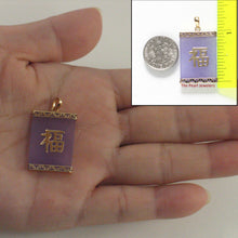 Load image into Gallery viewer, 2101042-Lavender-Jade-14k-Solid-Yellow-Gold-Good-Fortune-Pendant-Necklace