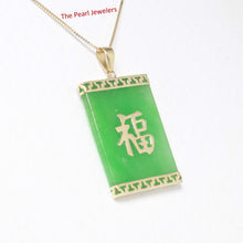 Load image into Gallery viewer, 2101043-Green-Jade-Crafted-of-14k-Gold-Good-Fortune-Pendant-Necklace