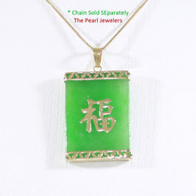 Load image into Gallery viewer, 2101043-Green-Jade-Crafted-of-14k-Gold-Good-Fortune-Pendant-Necklace