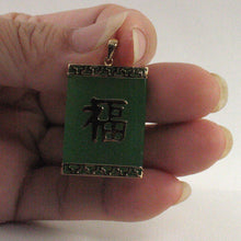 Load image into Gallery viewer, 2101063-14k-Gold-Good-Fortune-Green-Jade-Oriental-Pendant-Necklace