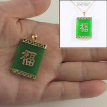 Load image into Gallery viewer, 2101063-14k-Gold-Good-Fortune-Green-Jade-Oriental-Pendant-Necklace