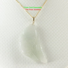 Load image into Gallery viewer, 2101076-14k-Gold-Hand-Carved-Koi-Fish-Honeydew-Jadeite-Pendant-Necklace