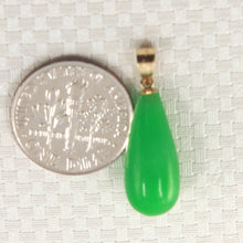 Load image into Gallery viewer, 2101133-14k-Solid-Yellow-Gold-Pear-Green-Jade-Pendant