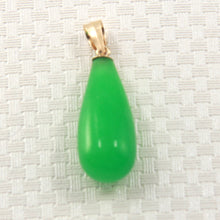 Load image into Gallery viewer, 2101133-14k-Solid-Yellow-Gold-Pear-Green-Jade-Pendant